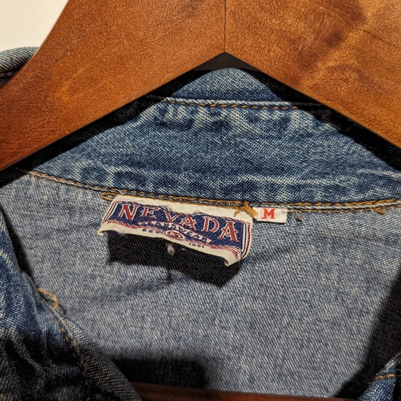 Nevada Blue Long Sleeve Button Down Jacket with Pockets - Picture 11 of 12